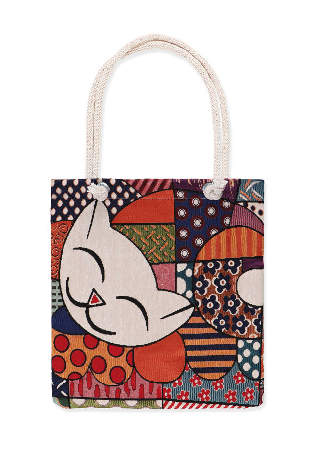 Cat Pattern Tapestry Shoulder Bag - Bursa İpek