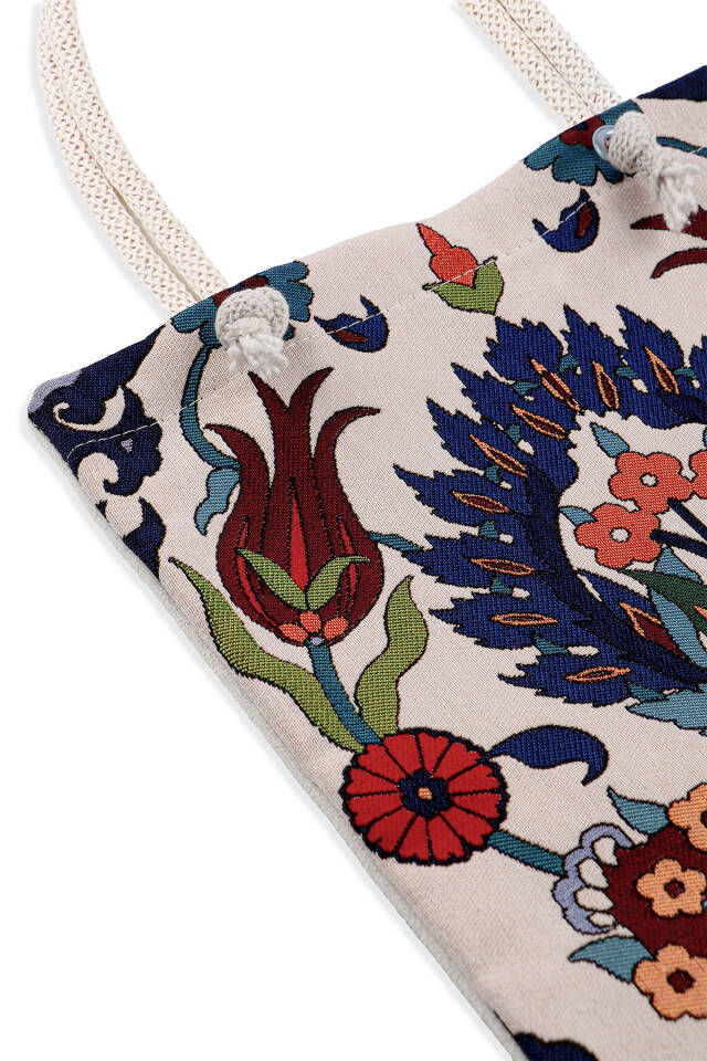 Tulip Flower Pattern Tapestry Shoulder Bag - 3