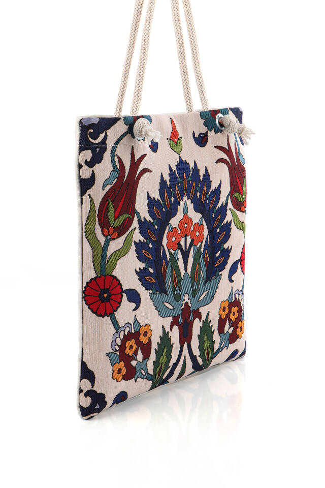 Tulip Flower Pattern Tapestry Shoulder Bag - 2