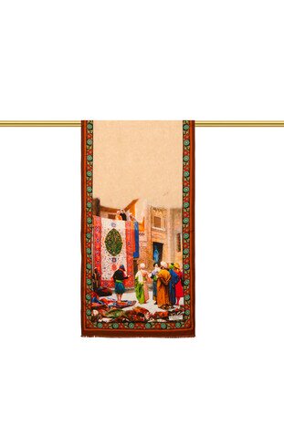 Tile Carpet Merchants Silk Painting Foulard - Thumbnail