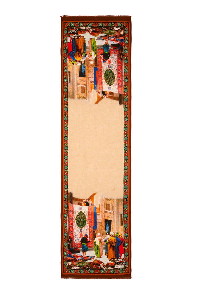 Tile Carpet Merchants Silk Painting Foulard - 5