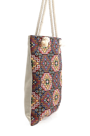Tile Pattern Tapestry Shoulder Bag - Thumbnail