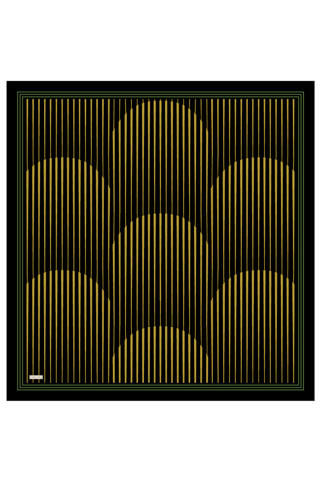 Acid Green Dila Pattern Sura Silk Scarf - 2