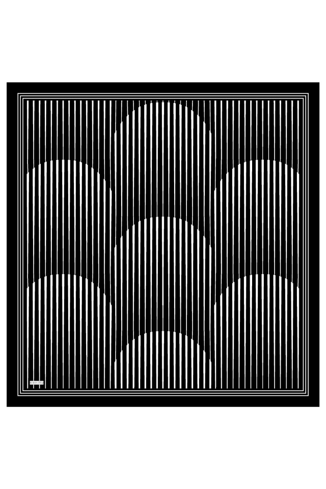 Black Dila Pattern Sura Silk Scarf - 2