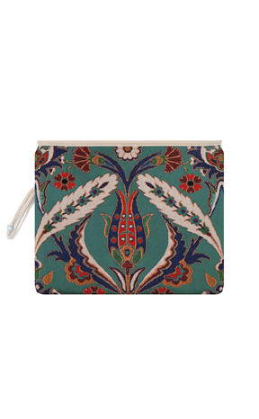 Tulip Pattern Tapestry Handbag - Thumbnail