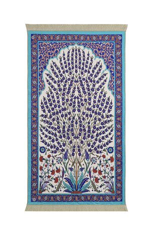 Turquoise Bamboo Carpet Prayer Rug 