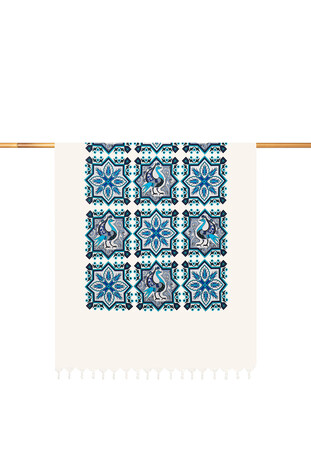 Turquoise Blue Printed Peacock Pattern Loincloth 