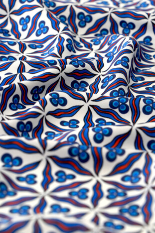 Turquoise Çintemani Pattern Silky Pocket Square - Thumbnail