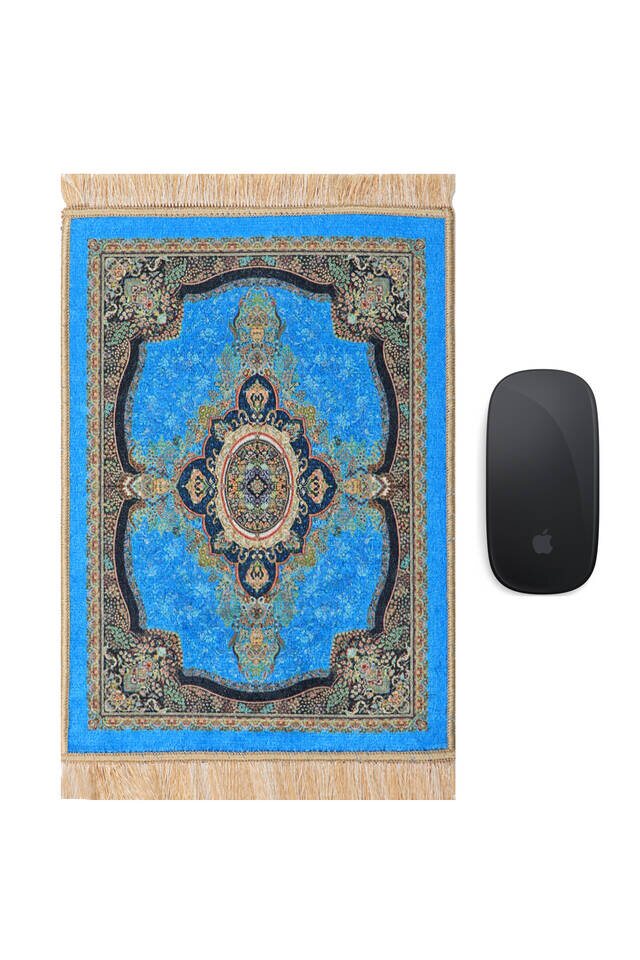 Turquoise Decorative Small Carpet Mousepad - Bursa İpek
