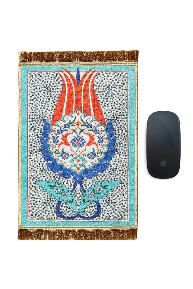 Turquoise Decorative Small Carpet Mousepad - Bursa İpek