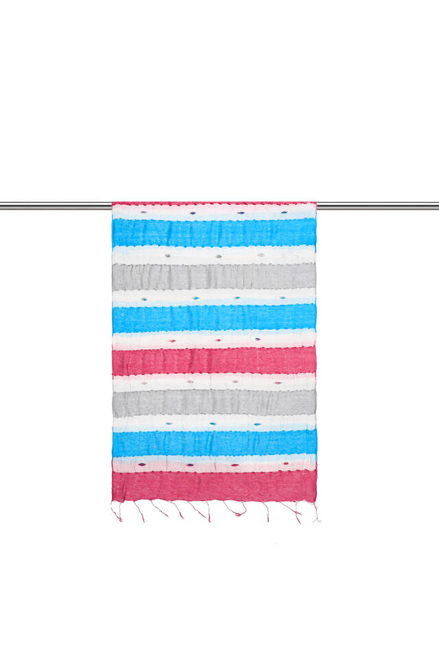 Turquoise Fuchsia Gradient Cocoon Foulard - 2