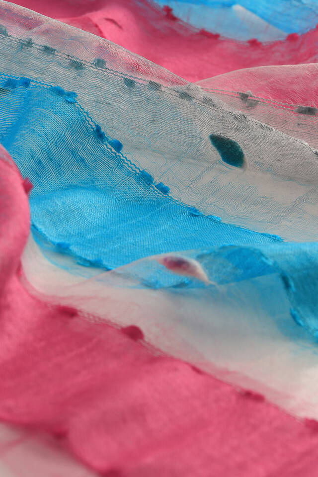 Turquoise Fuchsia Gradient Cocoon Foulard - 3