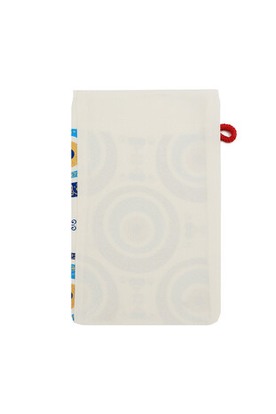 Turquoise Gold Printed Large Evil Eye Pattern Pouch - Thumbnail