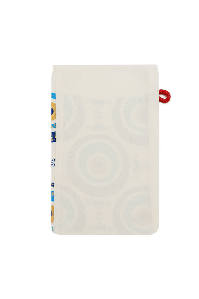 Turquoise Gold Printed Large Evil Eye Pattern Pouch - 2