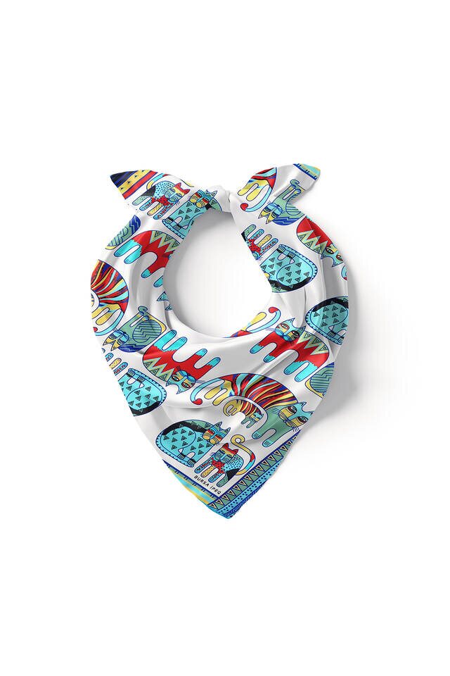 Turquoise Mint Patterned Silky Pocket Square - 2