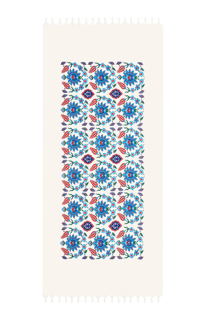 Turquoise Red Printed Carnation Pattern Loincloth - Thumbnail