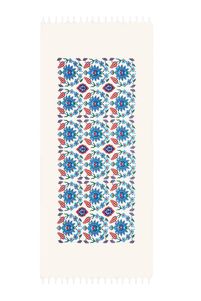 Turquoise Red Printed Carnation Pattern Loincloth - 2