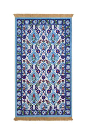 Turquoise Velvet Carpet Prayer Rug 