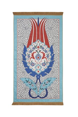 Turquoise Velvet Carpet Prayer Rug 