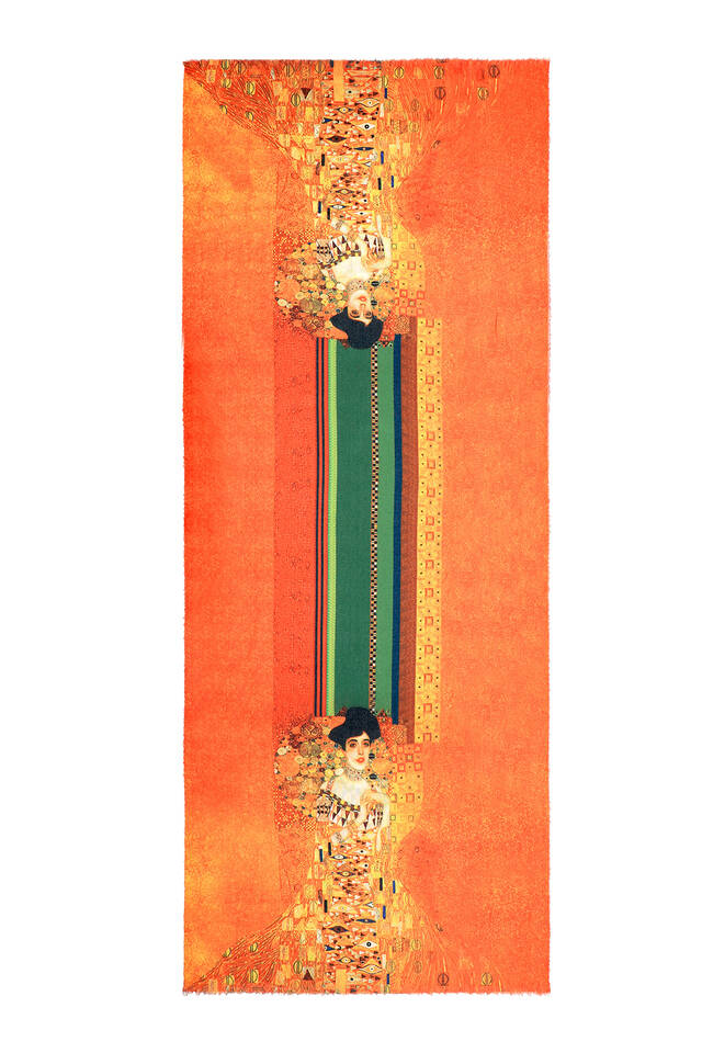 Turuncu Adele Desen Kışlık Şal - 4