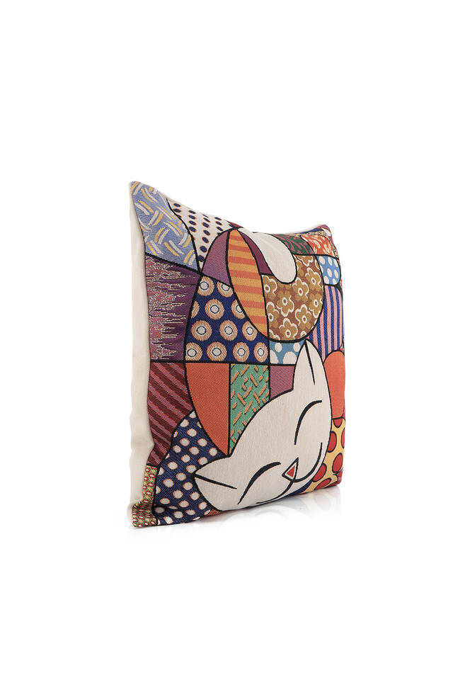 Turuncu Kedi Desen Goblen Kırlent - 2