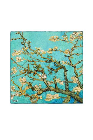 Water Green Almond Blossom Silk Pocket Square 