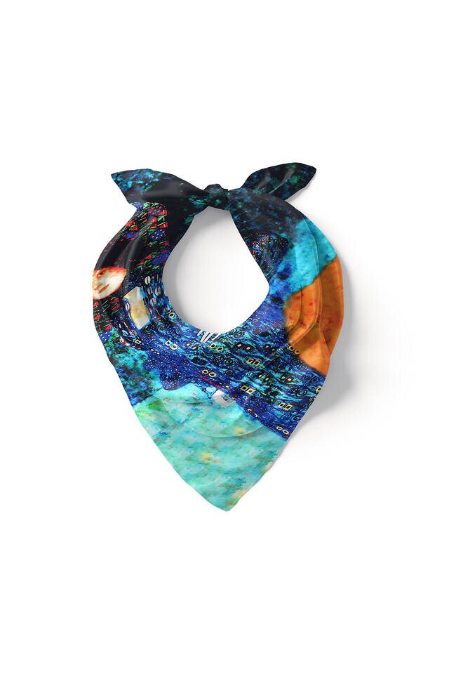 Water Green Emile Flöge Silky Pocket Square - 2