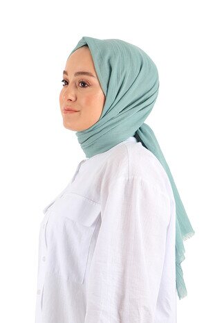 Water Green Imported Bamboo Scarf - Thumbnail
