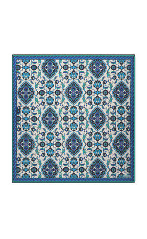 Water Green Tile Pattern Soft Square Scarf 