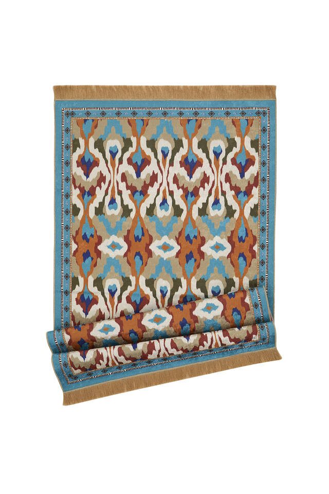 Water Green Velvet Carpet Prayer Rug - 4