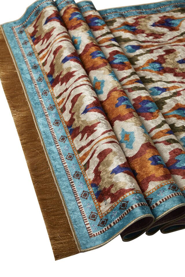 Water Green Velvet Carpet Prayer Rug - 3