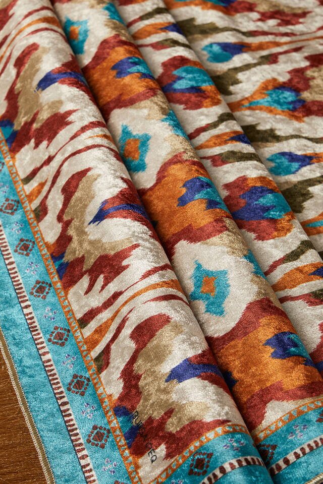 Water Green Velvet Carpet Prayer Rug - 2