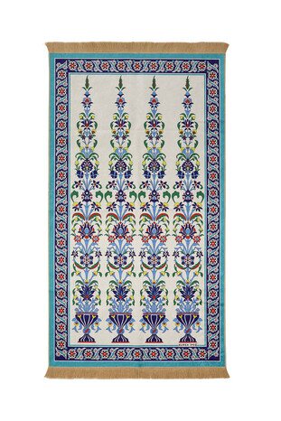 Water Green Velvet Carpet Prayer Rug 