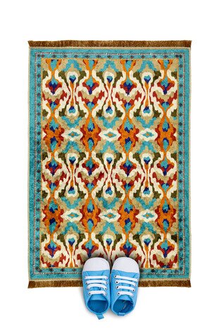 Water Green Velvet Children's Prayer Rug 