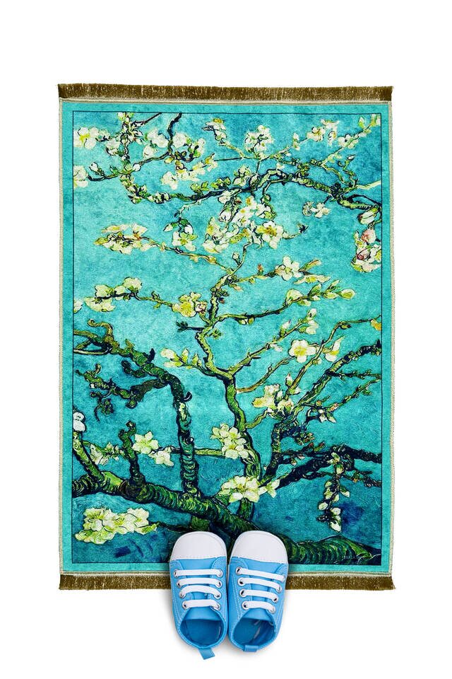 Water Green Velvet Children's Prayer Rug - Bursa İpek