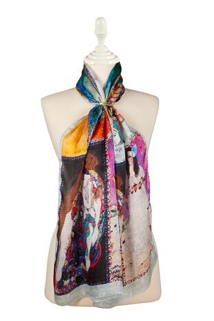 Water Green Women Silk Painting Foulard 