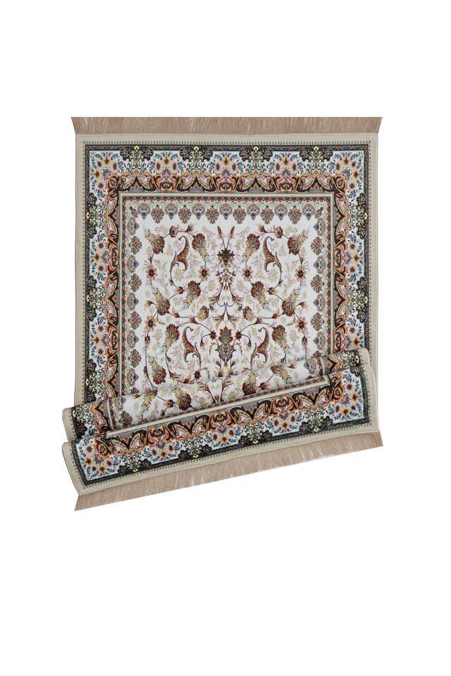 White Bamboo Carpet Prayer Rug - 4