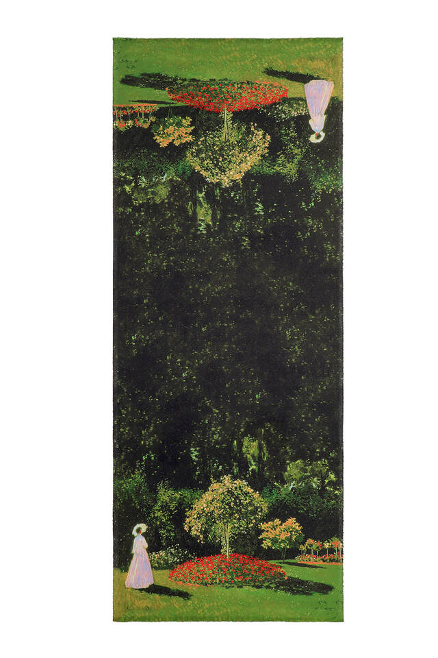 Woman in the Green Garden Pattern Winter Shawl - 4