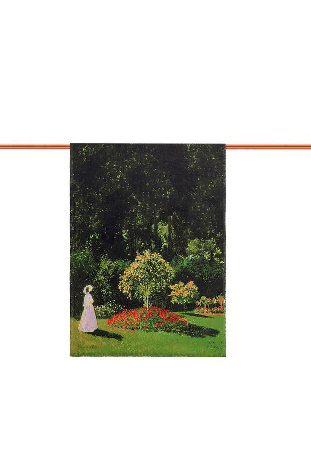 Woman in the Green Garden Pattern Winter Shawl - 3