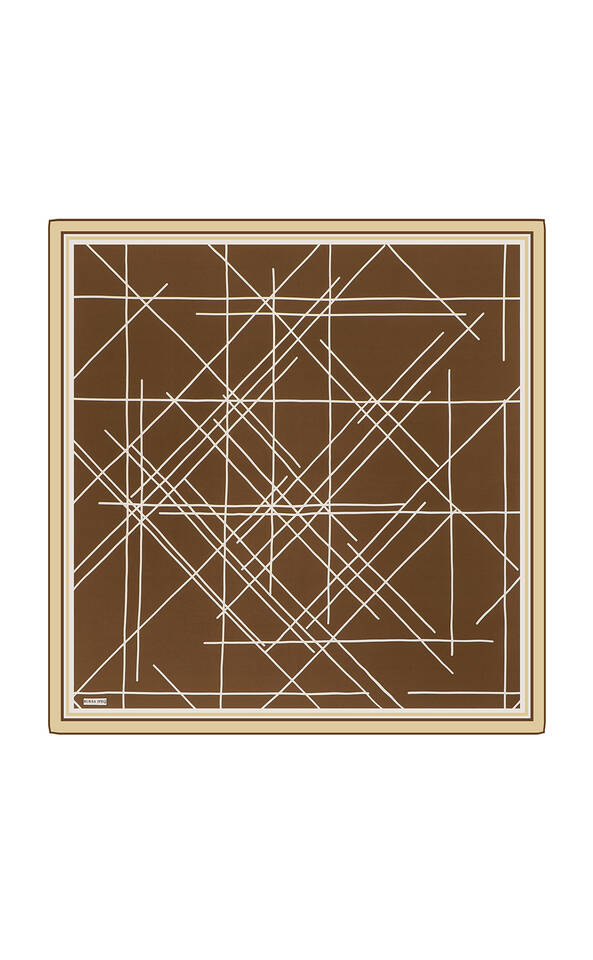 البني صدى نمط حك الحرير وشاح 