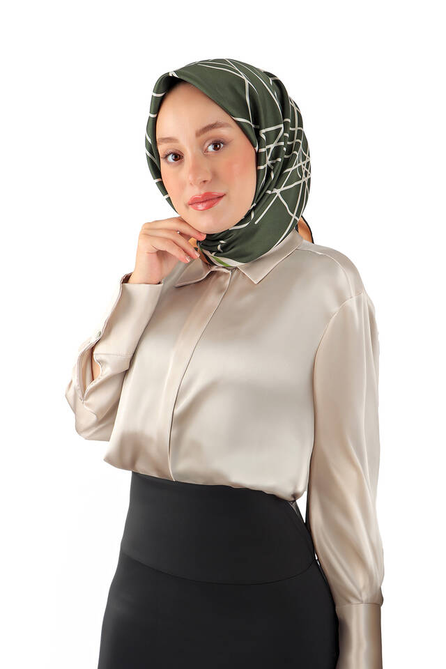 الأخضر صدى نمط حك الحرير وشاح - 2