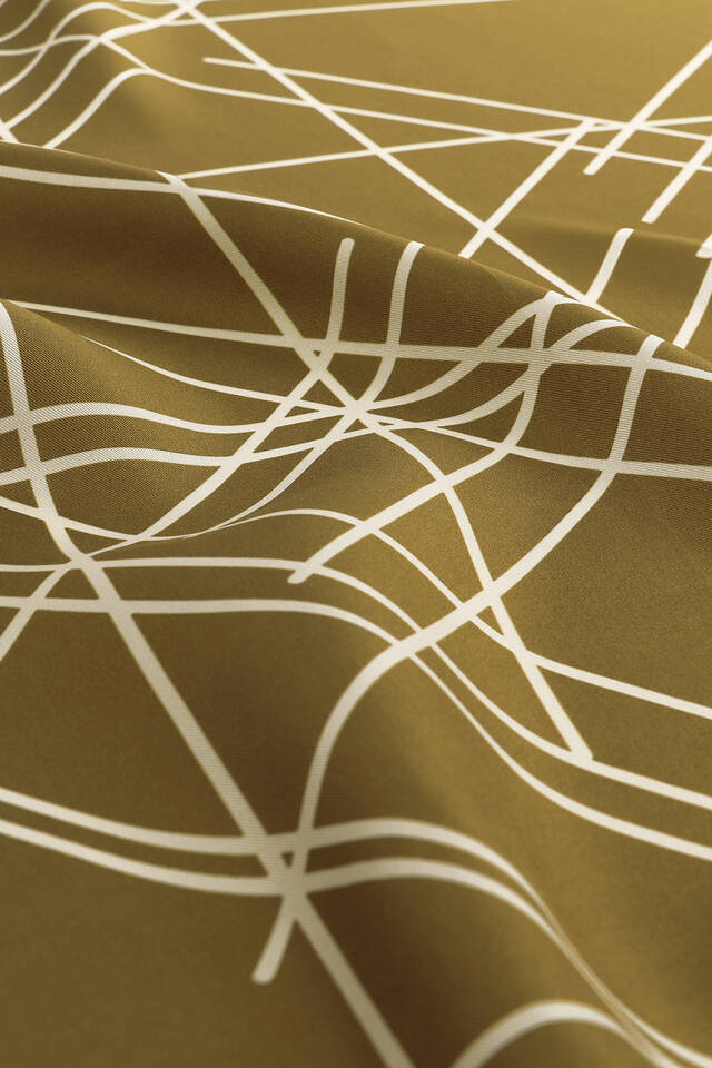 الزيتون الأخضر صدى نمط حك وشاح الحرير - 3