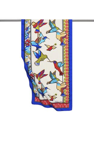 Yellow Green Patterned Silky Foulard 