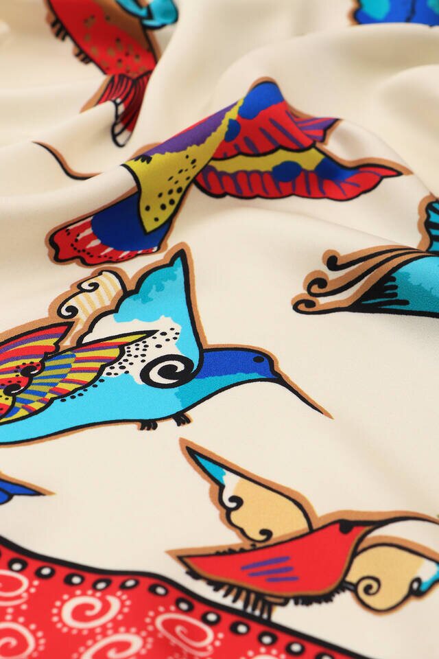 Yellow Green Patterned Silky Pocket Square - 3