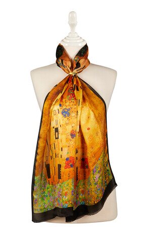 Yellow Kiss Silk Painting Foulard 