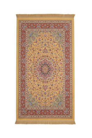 Yellow Velvet Carpet Prayer Rug 