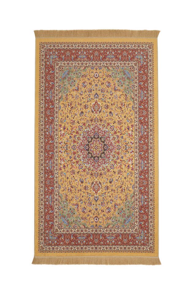 Yellow Velvet Carpet Prayer Rug 