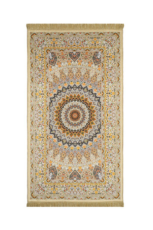 Yellow Velvet Carpet Prayer Rug 
