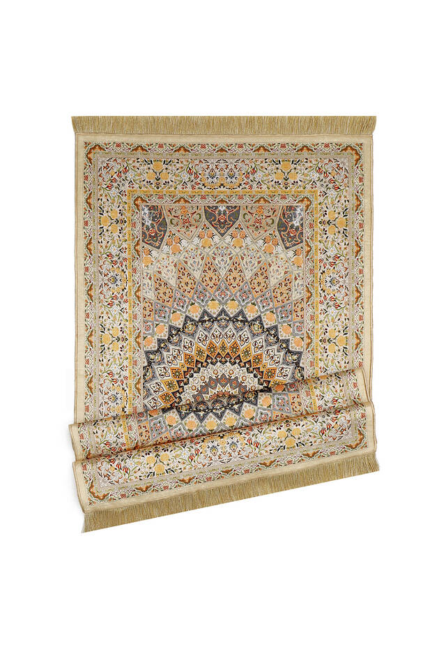 Yellow Velvet Carpet Prayer Rug - 4