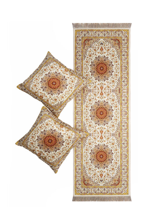 Yellow Velvet Runner Set 